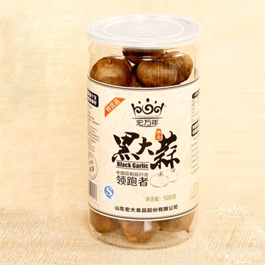 【宏万年】独头黑蒜 500g灌装 特优品黑大蒜 