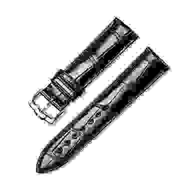 爱格斯皮革表带真皮表带鳄鱼皮表带欧米茄万国浪琴表带A1380黑色